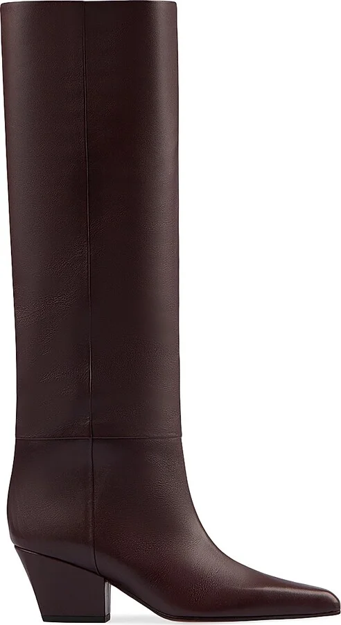 Women's Jane Leather Knee-High Boots - Mocha - Size 6