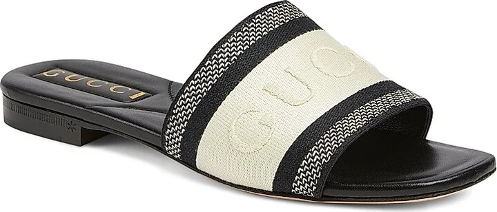 Women's Jane Slip-On Sandals - Black White - Size 7 - Image 2