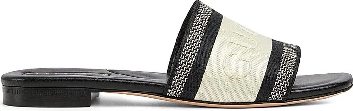 Women's Jane Slip-On Sandals - Black White - Size 7