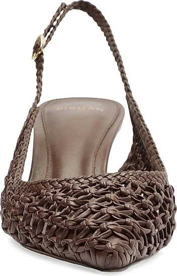 Women's Jane Tresse 60MM Woven Leather Slingback Pumps - Rich Brown - Size 5 - Image 7