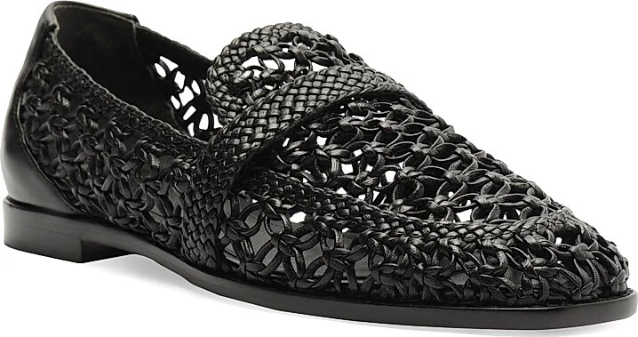 Women's Jane Tresse Woven Leather Loafers - Black - Size 5 - Image 2