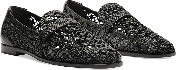 Women's Jane Tresse Woven Leather Loafers - Black - Size 5 - Image 3