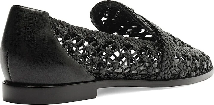 Women's Jane Tresse Woven Leather Loafers - Black - Size 5 - Image 5