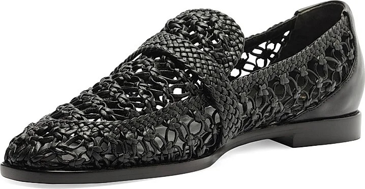 Women's Jane Tresse Woven Leather Loafers - Black - Size 5 - Image 6