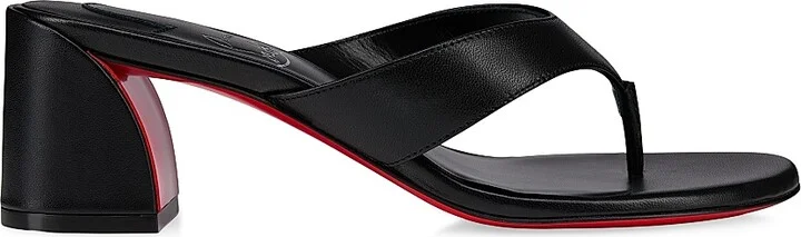 Women's Janetonga 55MM Leather Thongs - Black - Size 5