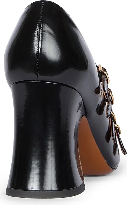 Women's Janis Buckled Leather Pumps - Black - Size 6.5 - Image 3