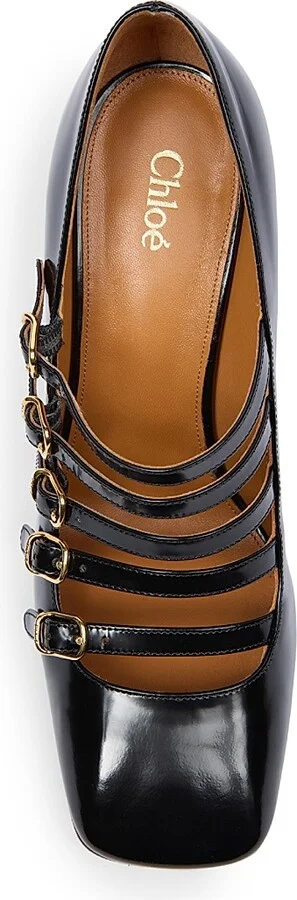 Women's Janis Buckled Leather Pumps - Black - Size 6.5 - Image 4