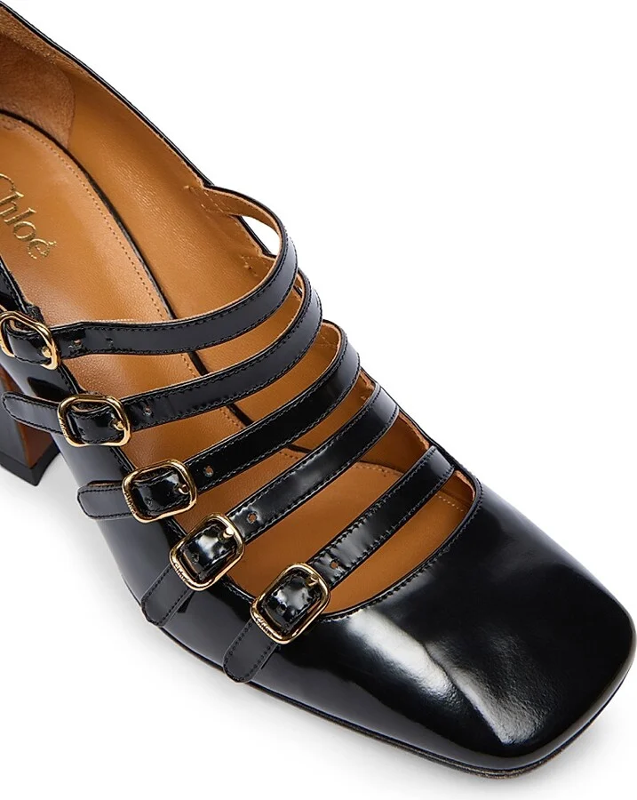 Women's Janis Buckled Leather Pumps - Black - Size 6.5 - Image 5