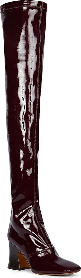 Women's Janis Tall Shaft Patent Leather Boots - Obscure Red - Size 6.5 - Image 2