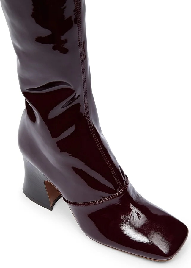 Women's Janis Tall Shaft Patent Leather Boots - Obscure Red - Size 6.5 - Image 4