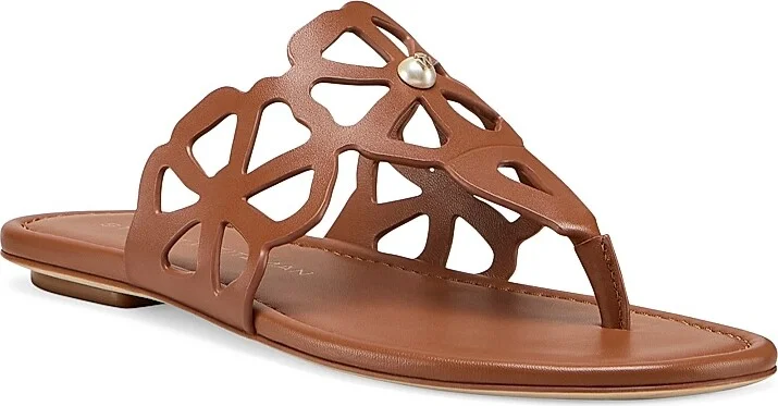 Women's Jasmine Embellished Leather Sandals - Black - Size 10 - Image 5