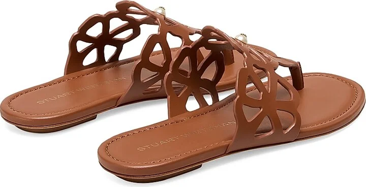 Women's Jasmine Embellished Leather Sandals - Black - Size 10 - Image 6