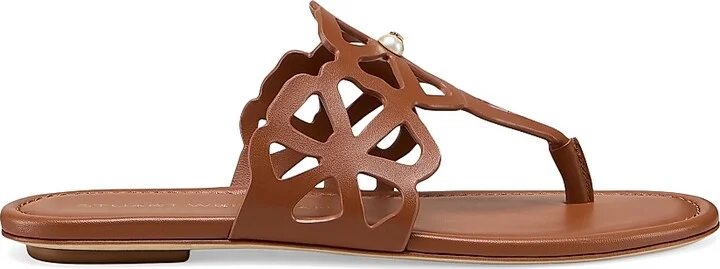 Women's Jasmine Embellished Leather Sandals - Black - Size 10 - Image 8