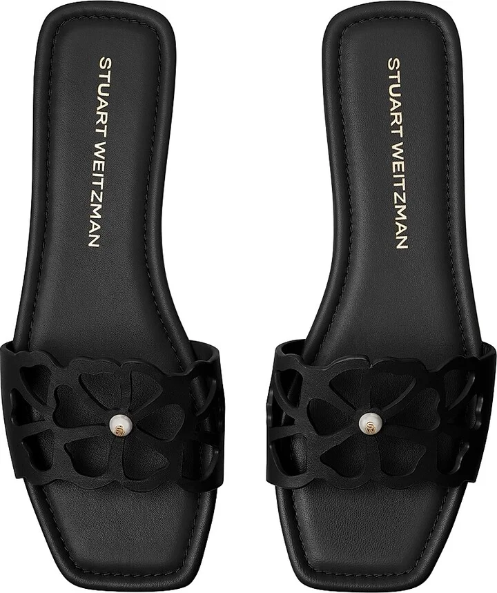 Women's Jasmine Leather Sandals - Black - Size 10 - Image 4