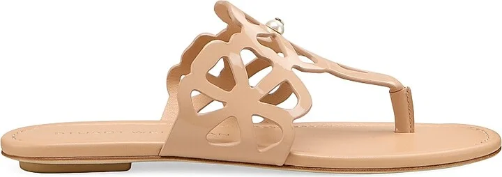 Women's Jasmine Patent Leather T-Strap Sandals - Adobe - Size 10