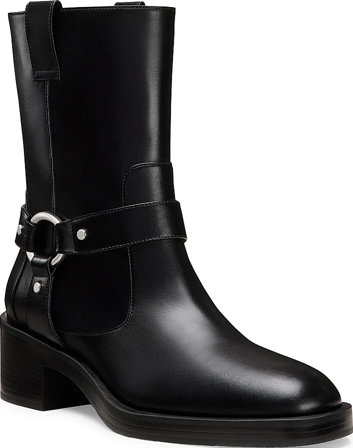Women's Jax 40MM Leather Pull-On Booties - Black - Size 10 - Image 2