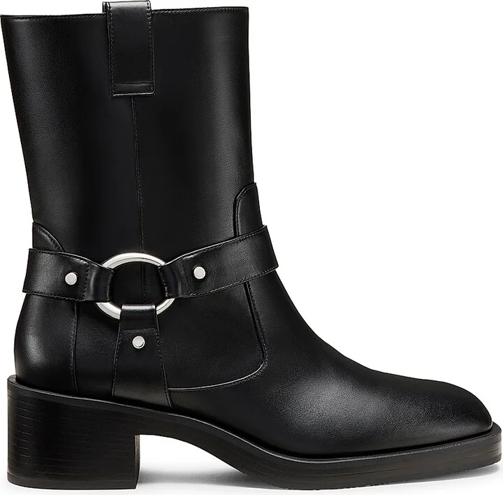 Women's Jax 40MM Leather Pull-On Booties - Black - Size 10