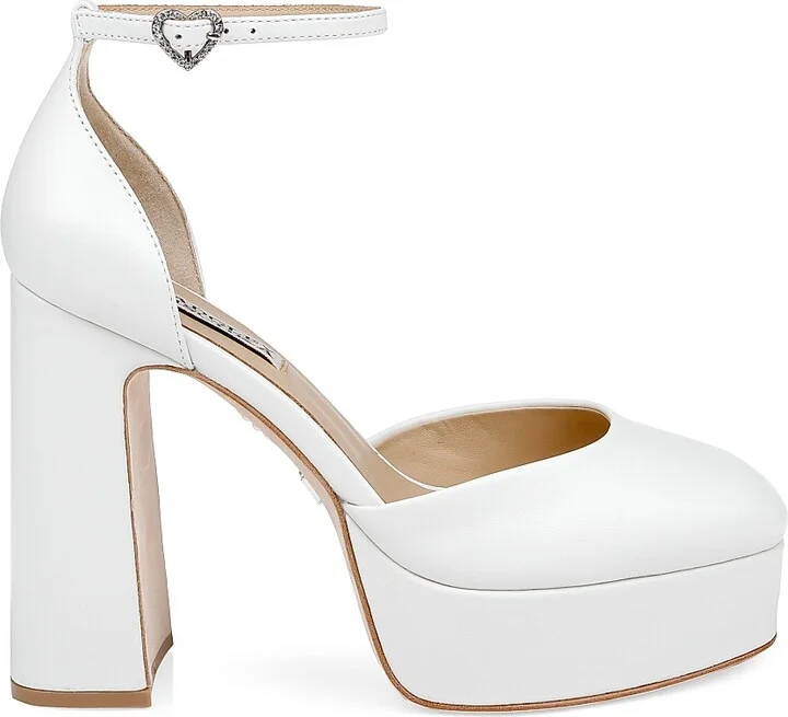 Women's Jayda II 105MM Leather Pumps - White Leather - Size 5