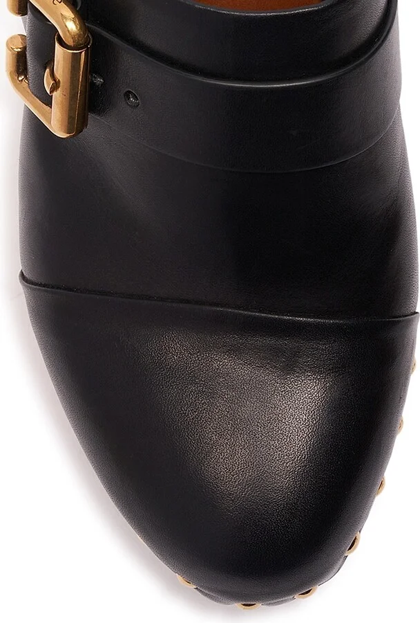 Women's Jeannette 40MM Leather Clogs - Black - Size 9 - Image 4