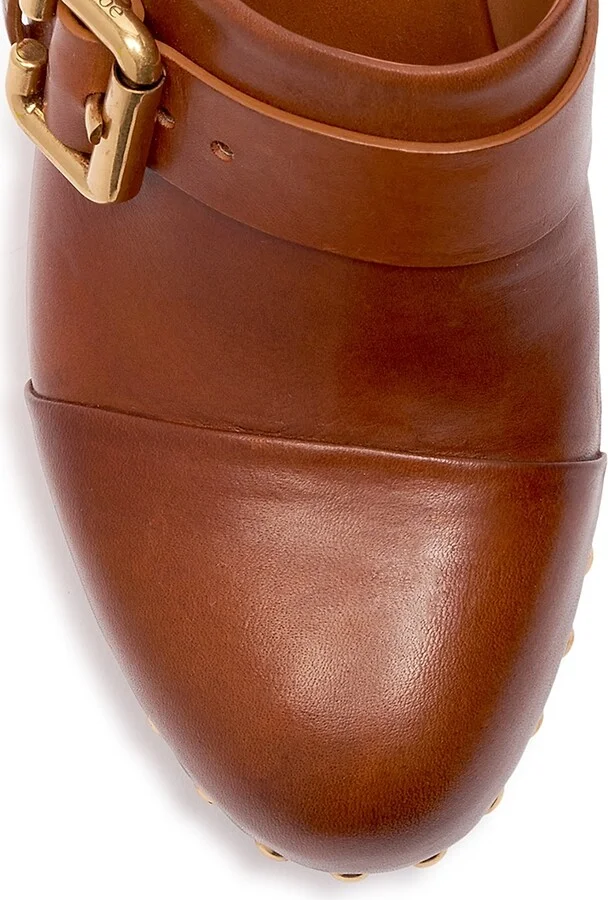 Women's Jeannette 40MM Leather Clogs - Black - Size 9 - Image 11