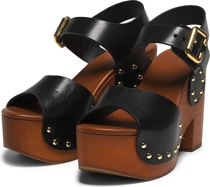 Women's Jeannette Leather Clogs - Black - Size 7 - Image 2