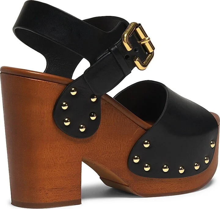 Women's Jeannette Leather Clogs - Black - Size 7 - Image 3