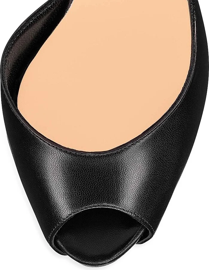 Women's Jenlove Alta Leather 120MM Strappy Pumps - Black - Size 4 - Image 4