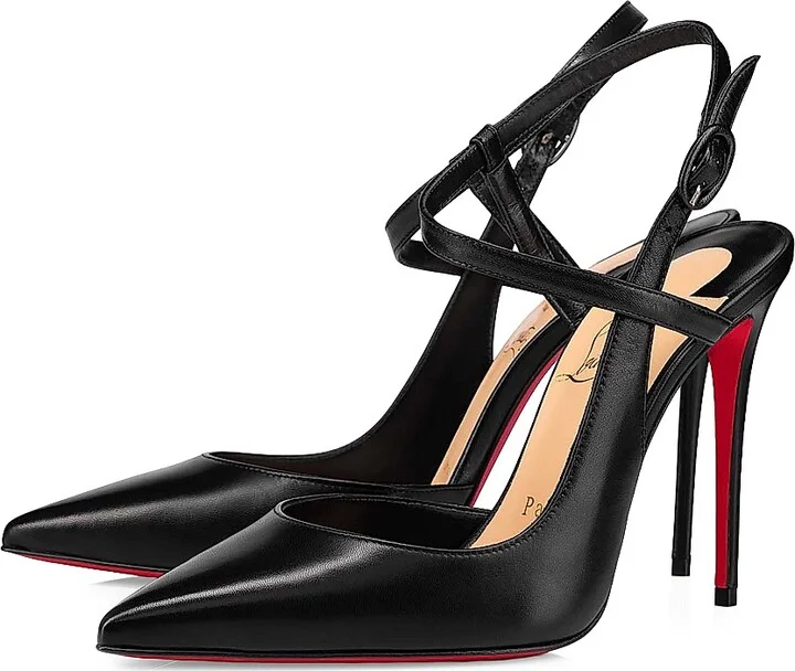 Women's Jenlove Leather 100MM Strappy Pumps - Black - Size 5.5 - Image 2