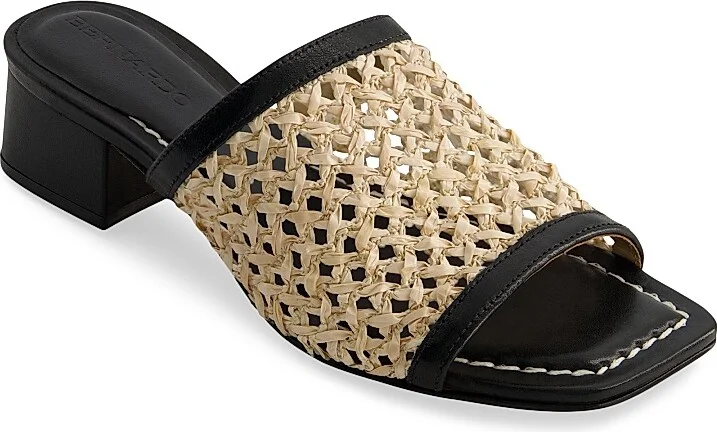 Women's Jenne Low Heel Raffia Sandals - Black - Size 6 - Image 2