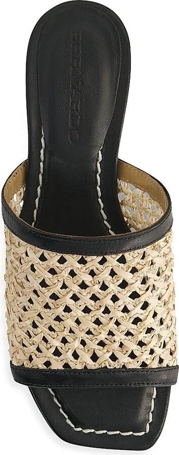 Women's Jenne Low Heel Raffia Sandals - Black - Size 6 - Image 3