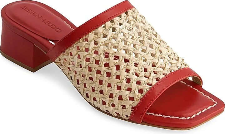 Women's Jenne Low Heel Raffia Sandals - Black - Size 6 - Image 5