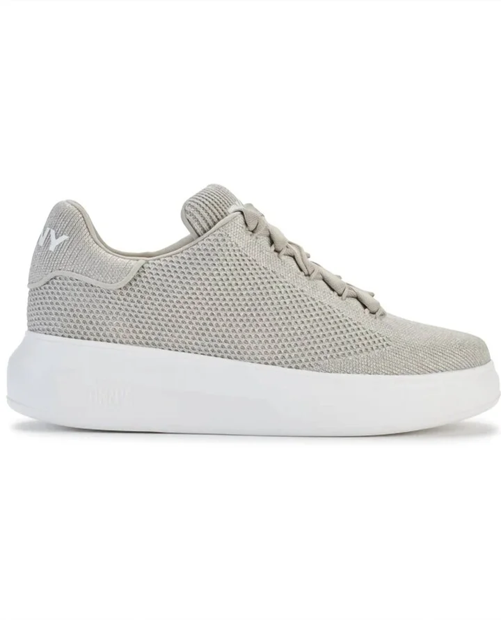 Women's Jewel Knit Lace Up Sneaker In Stone Grey/silver