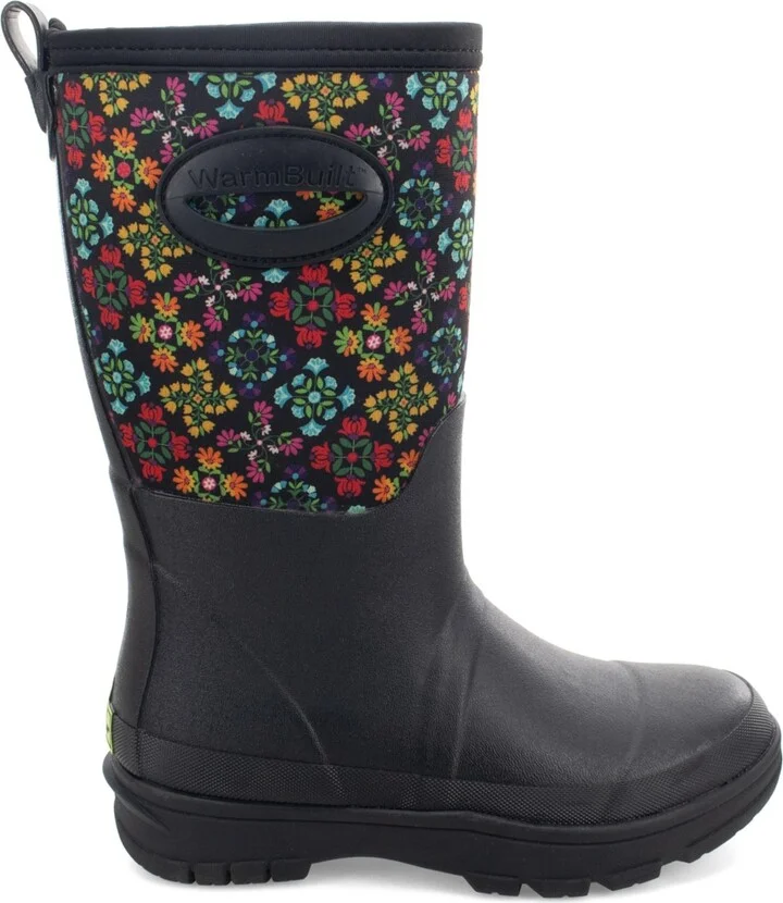 Womens Jewel Neoprene Faux Fur Mid Cold Weather Boot