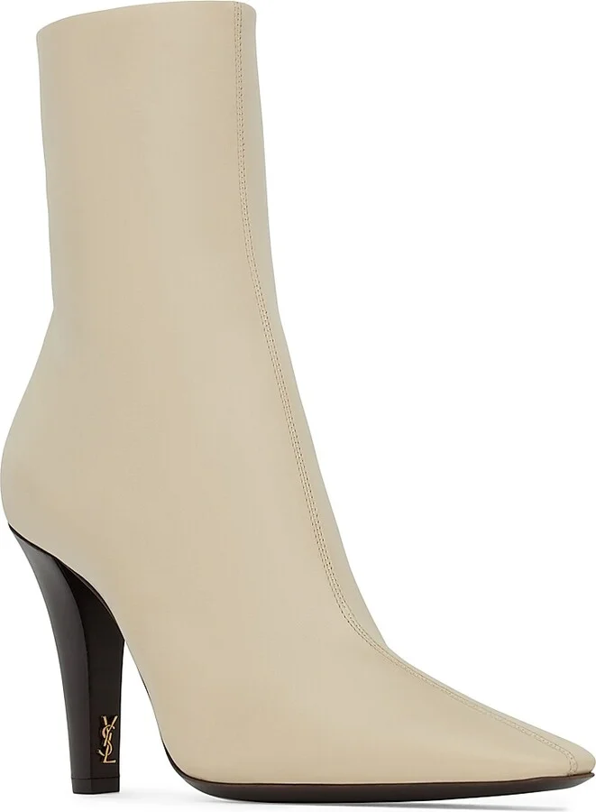 Women's Jill Booties in Smooth Leather - Beige - Size 7 - Image 2