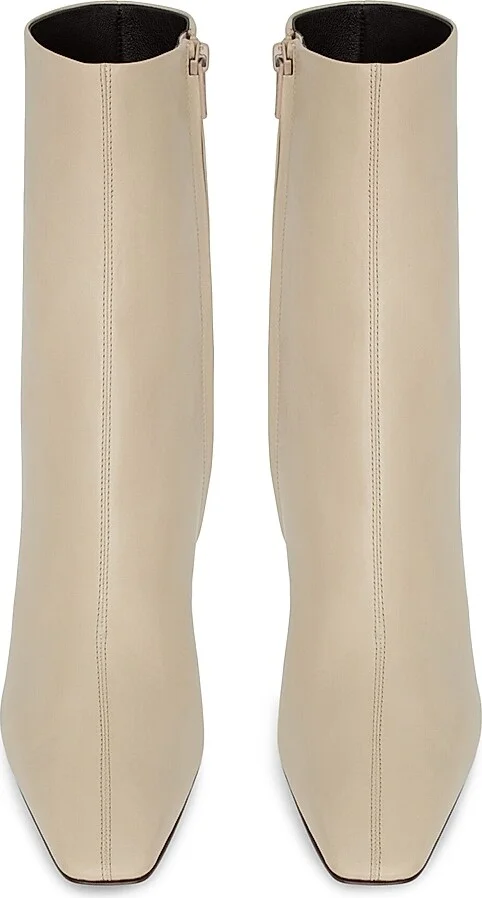 Women's Jill Booties in Smooth Leather - Beige - Size 7 - Image 4