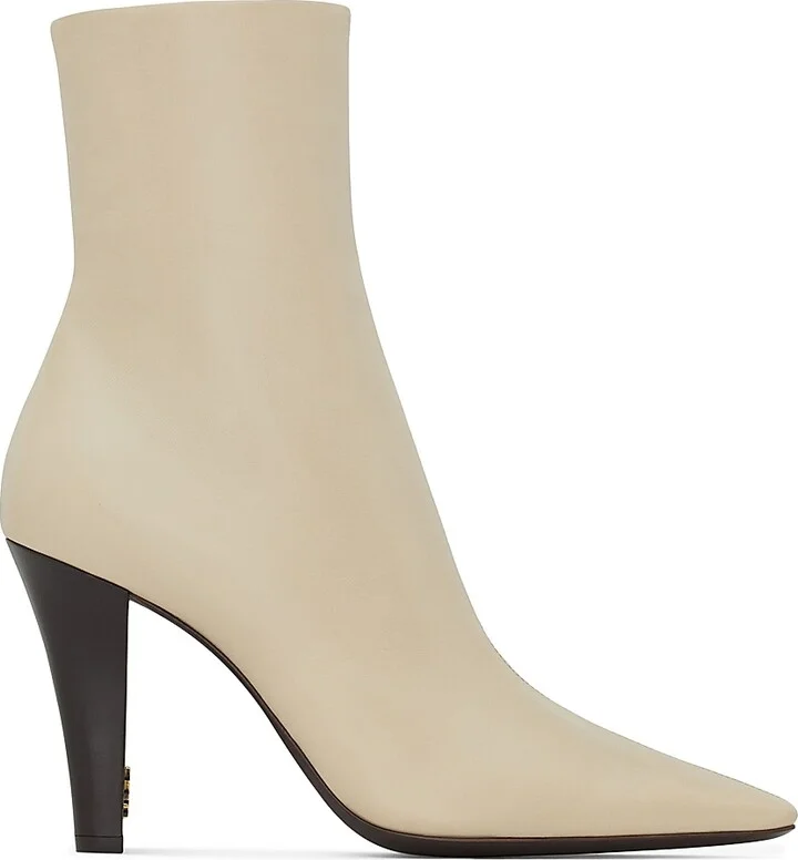 Women's Jill Booties in Smooth Leather - Beige - Size 7