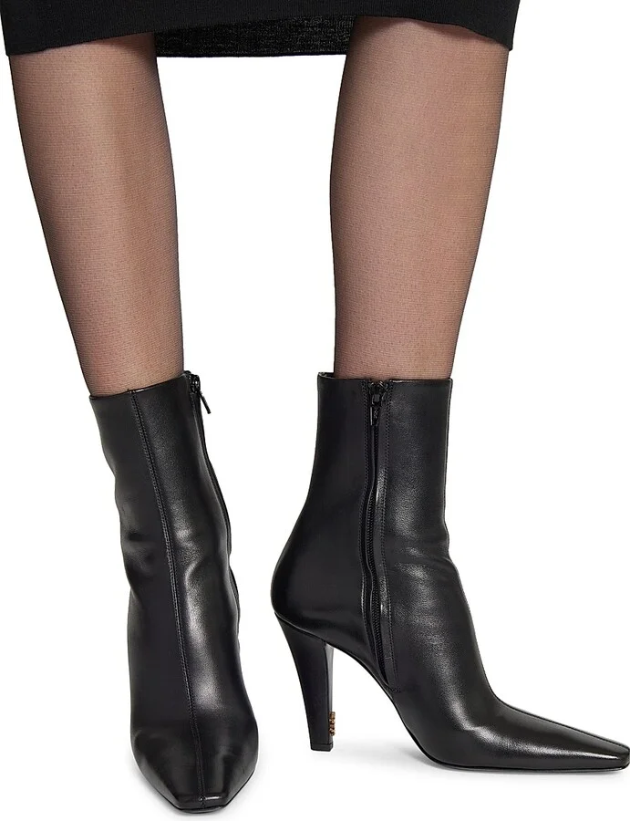 Women's Jill Booties in Smooth Leather - Black - Size 5 - Image 4