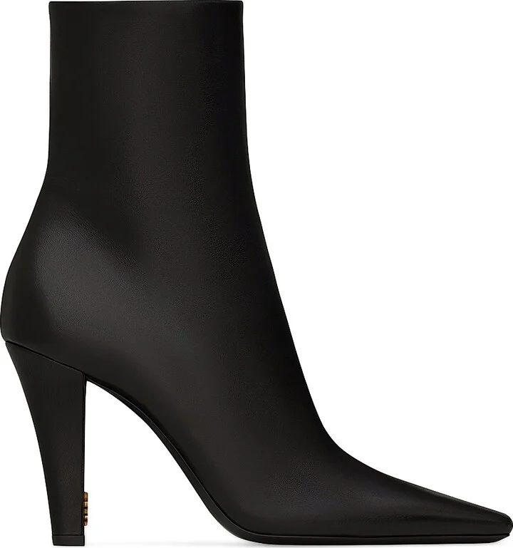 Women's Jill Booties in Smooth Leather - Black - Size 5