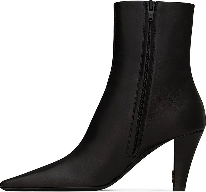 Women's Jill Booties in Smooth Leather - Black - Size 6 - Image 3