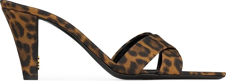 Women's Jill Mules in Leopard Grosgrain - Manto Naturale - Size 5