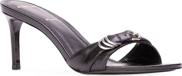Women's Joanna 65MM Slip-On Sandals - Black Leather - Size 5 - Image 2