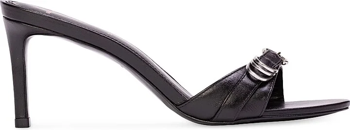 Women's Joanna 65MM Slip-On Sandals - Black Leather - Size 5