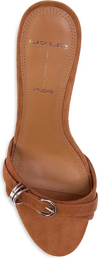 Women's Joanna 65MM Suede Mules - Caramel Suede - Size 5 - Image 3