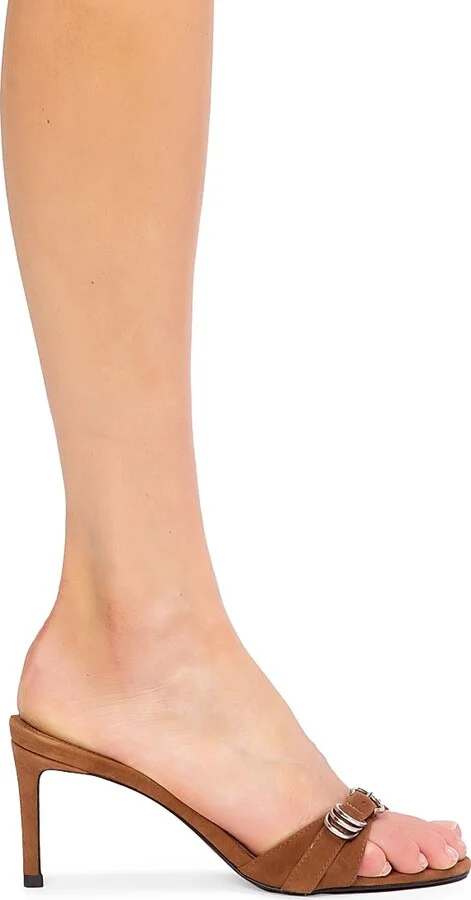 Women's Joanna 65MM Suede Mules - Caramel Suede - Size 5 - Image 6