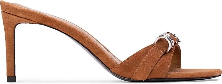 Women's Joanna 65MM Suede Mules - Caramel Suede - Size 5