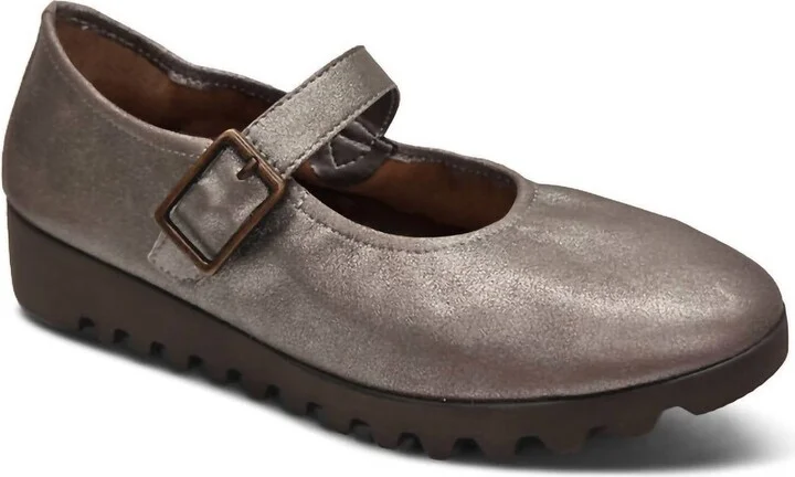 Women's Joanne Mary Jane Flats In Brushed Silver
