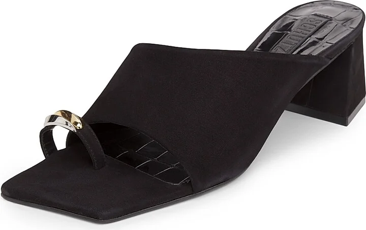 Women's Jodie Embellished Suede Block-Heel Mules - Black - Size 5 - Image 2