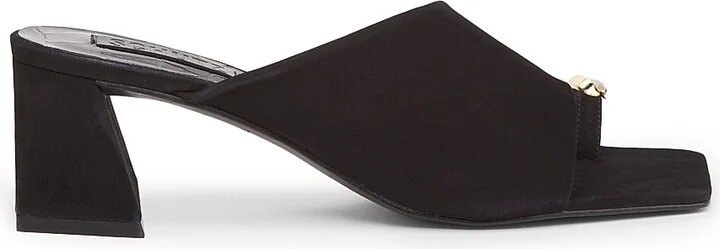 Women's Jodie Embellished Suede Block-Heel Mules - Black - Size 5