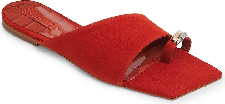 Women's Jodie Embellished Suede Sandals - Sunset Ochre - Size 6.5 - Image 2