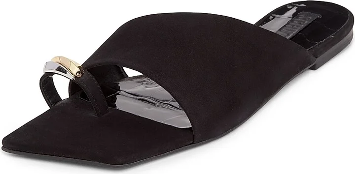 Women's Jodie Nubuck Leather Flats - Black - Size 5.5 - Image 2